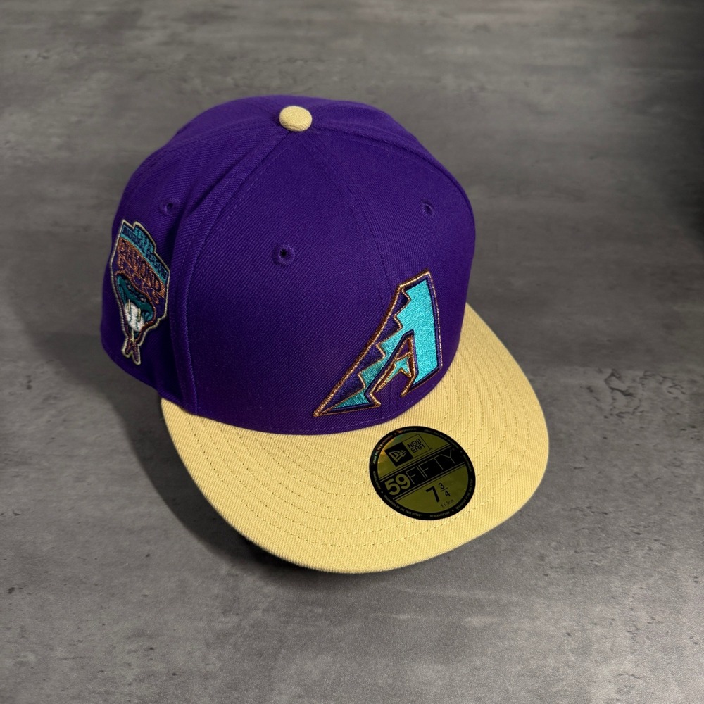 Hat Club Arizona Diamondbacks New Era Cap 7 3/4 Purple Teal Khaki Tan Fitted - Picture 1 of 6